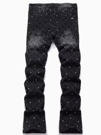 Flared jeans z kryształkami