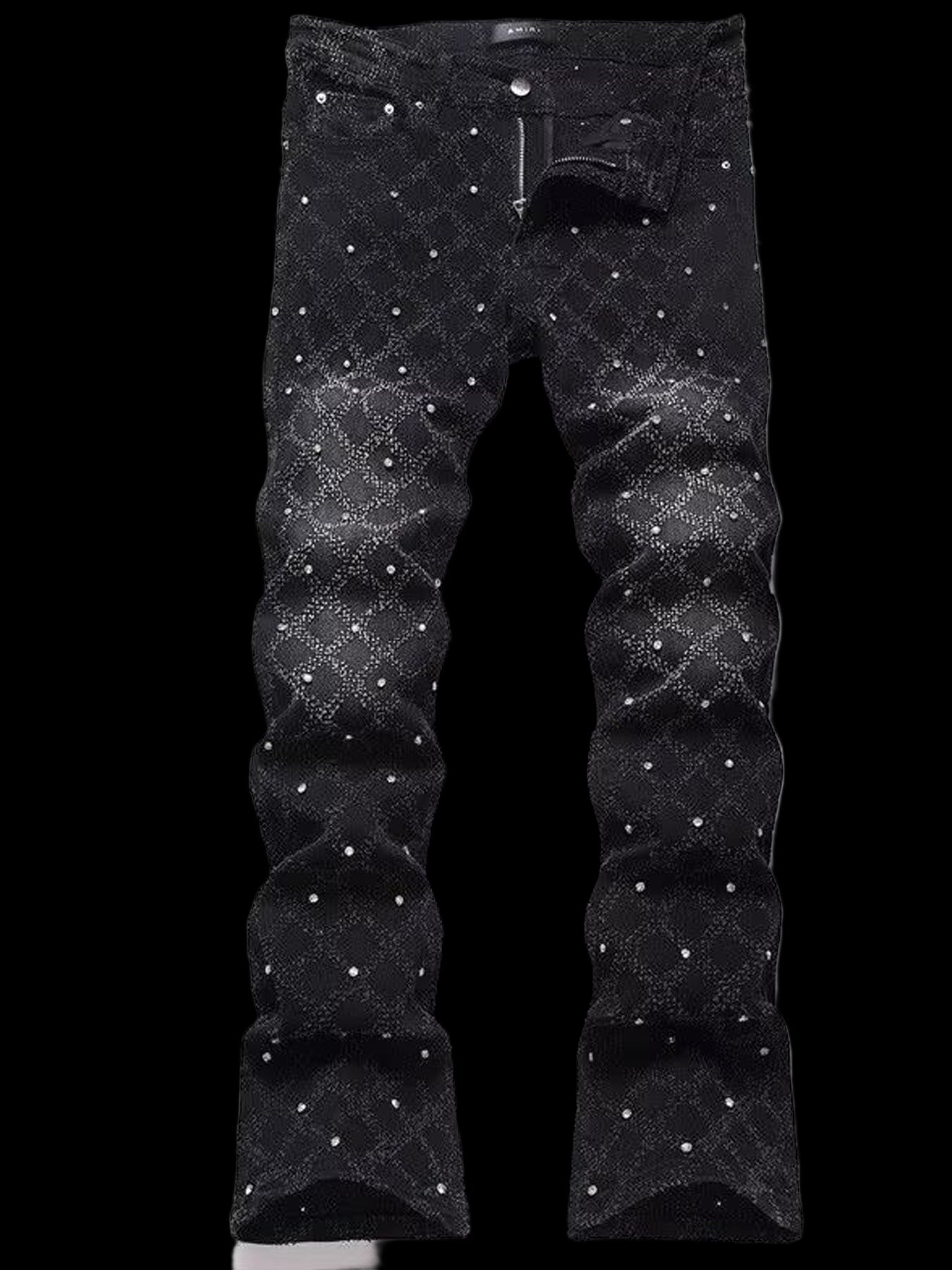 Flared jeans z kryształkami