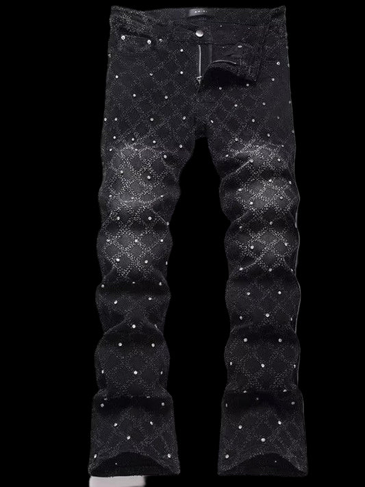 Flared jeans z kryształkami