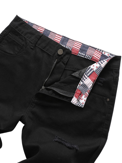 Black style Slim fit jeans.