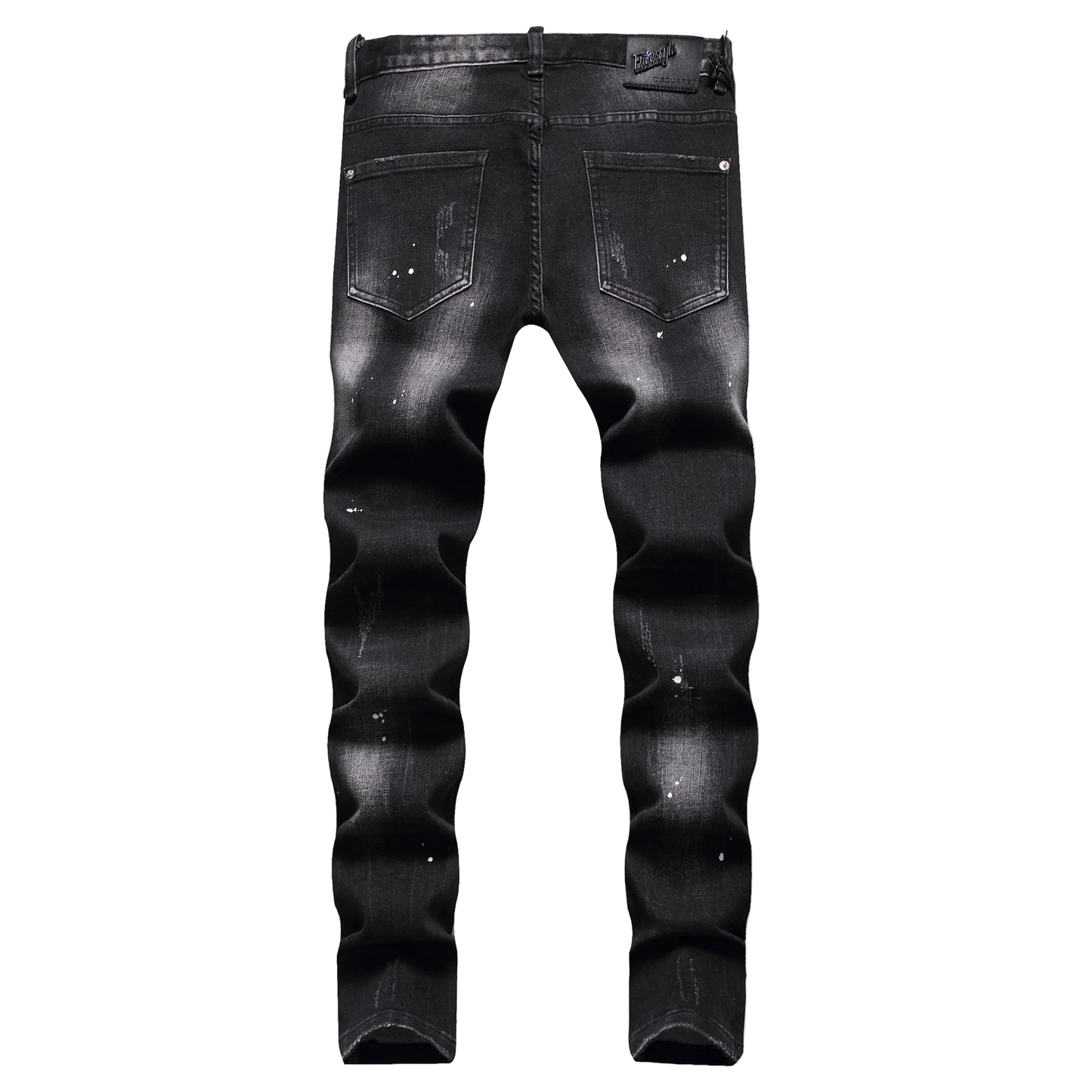 Slim fit jeans z zawieszką.