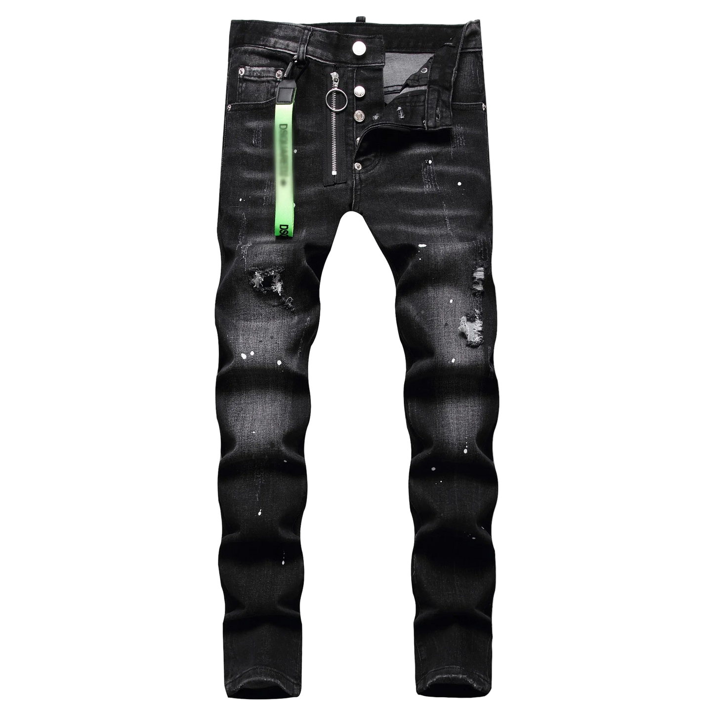 Slim fit jeans z zawieszką.