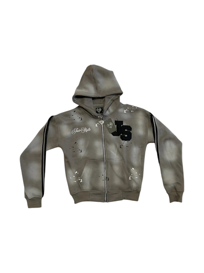 2025 New Y2K Street Hip Hop Fashion Light Grey Classic Stripe 3D Alphabet Splicing Sports Set Harajuku Fashion Set Men's Wear