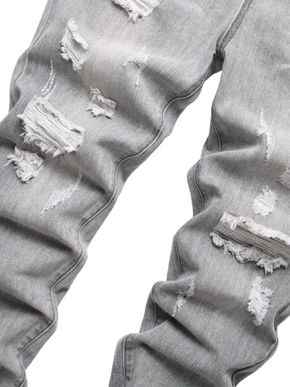 Slim fit jeans z dziurami