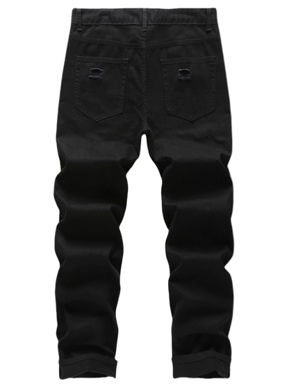 Black style Slim fit jeans.