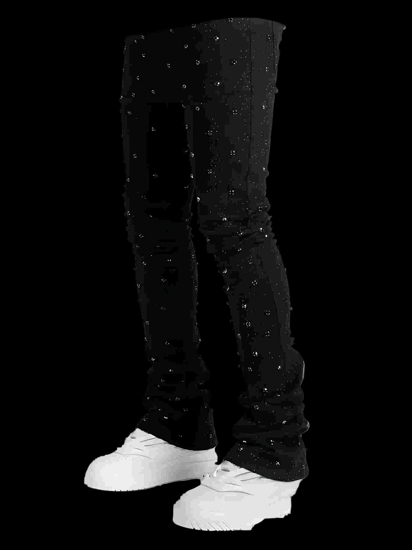 Flared jeans z cyrkonia