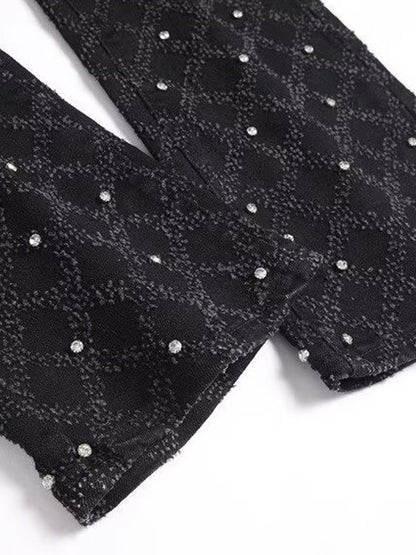 Flared jeans z kryształkami