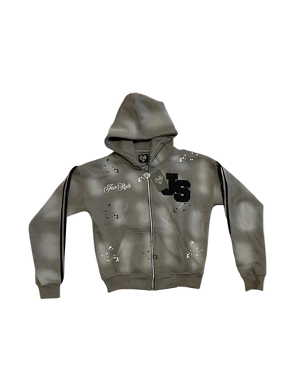 2025 New Y2K Street Hip Hop Fashion Light Grey Classic Stripe 3D Alphabet Splicing Sports Set Harajuku Fashion Set Men's Wear